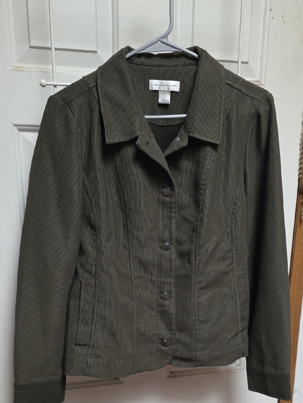 Christopher & Banks Olive Green Corduroy Blazer Jacket
